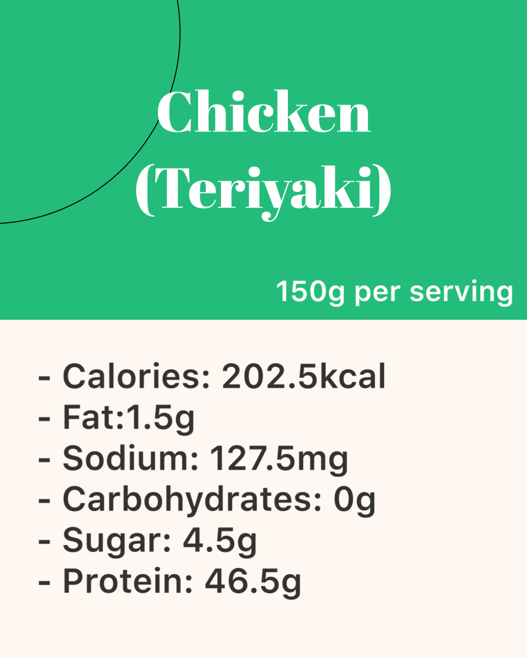 Teriyaki Chicken Breast  U.S (照燒味 - 美國雞胸) 100g / 150g  / 200g
