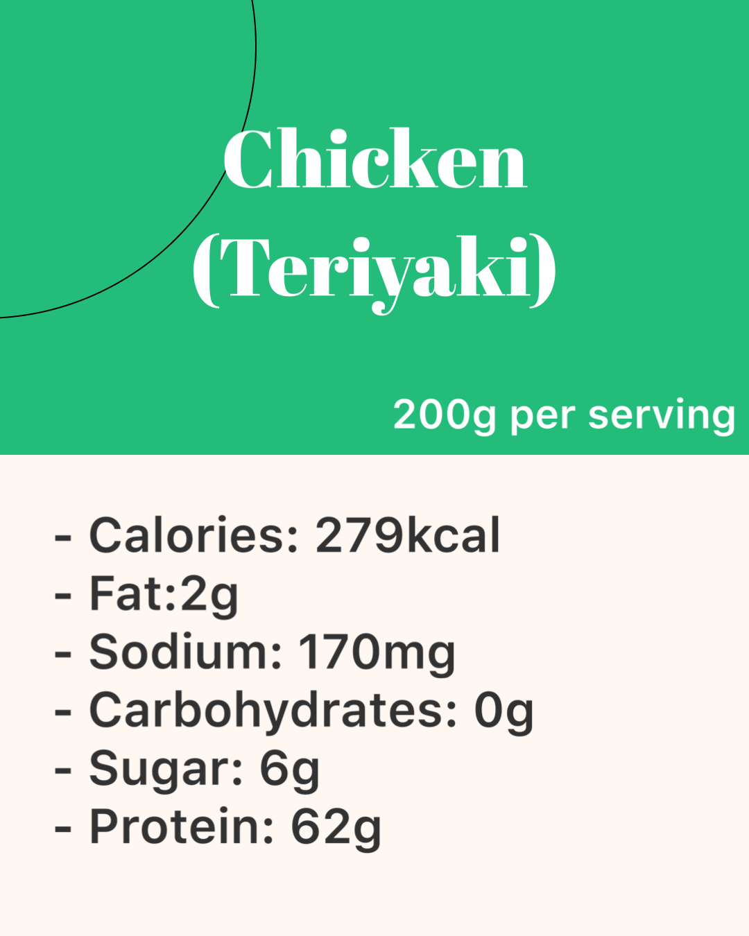 Teriyaki Chicken Breast  U.S (照燒味 - 美國雞胸) 100g / 150g  / 200g