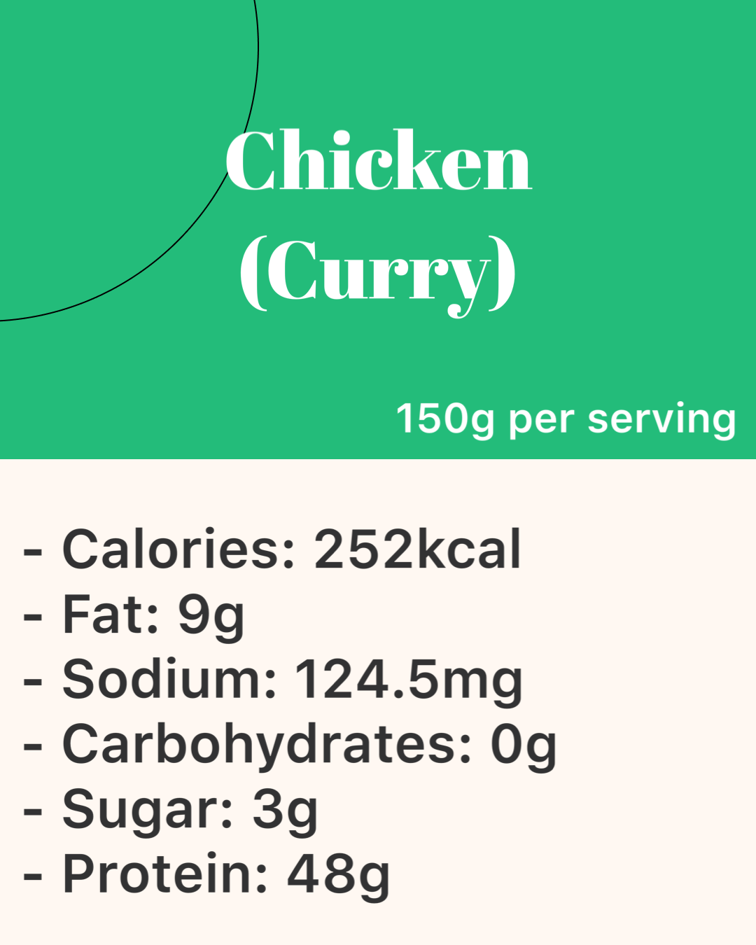 Curry Hormone-Free Chicken Breast (自家製黃咖哩 -  無激素雞胸) 100g / 150g / 200g